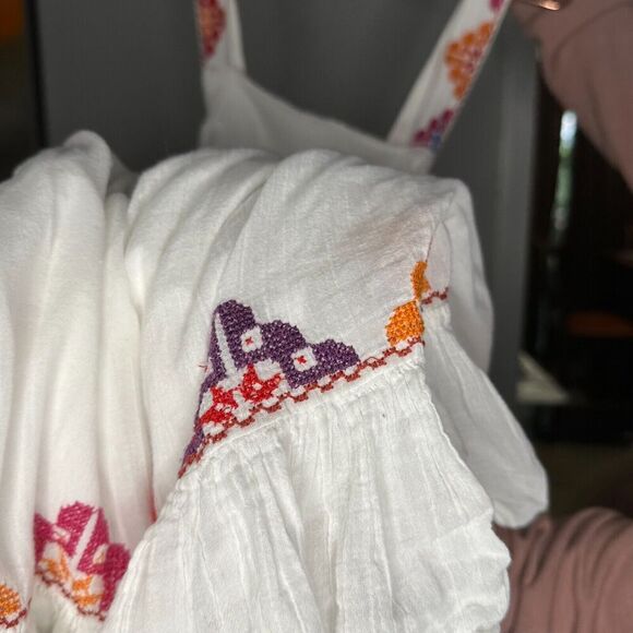 Carolina K Maxi Dress Women's Size XS Square Neck Sleeveless White Multicolored - Picture 7 of 11